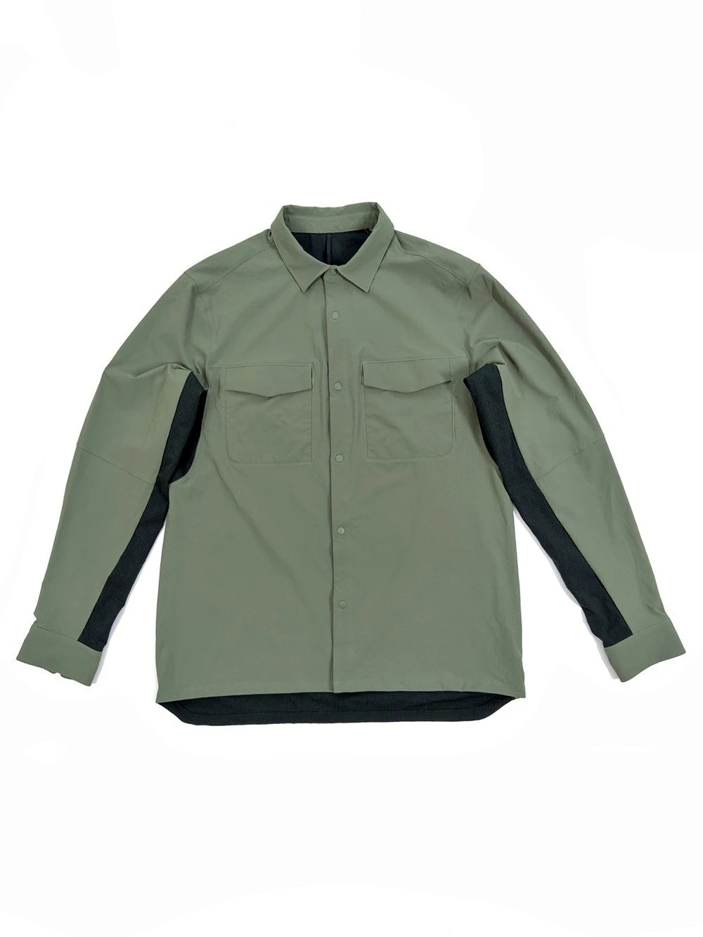Lululemon Double Pocket Long Sleeve Overshirt Green Snap Shirt Men's Size Large